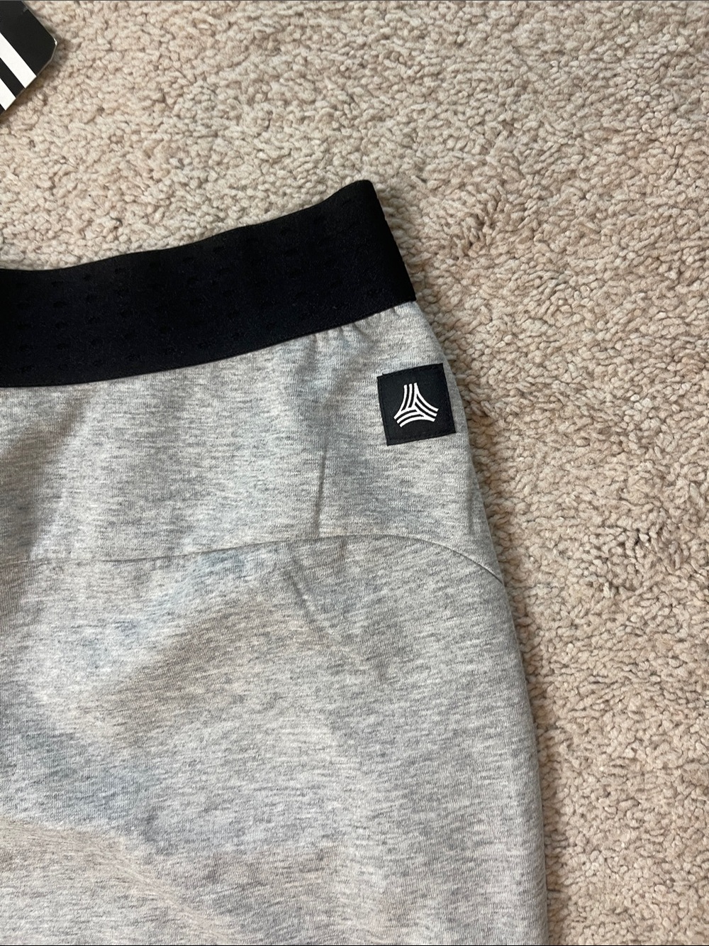 adidas adult Light Gray Jogger Sweatpants with Black Waistband - Picture 5 of 6